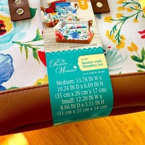 The pioneer woman 3 piece Delaney basket with handles